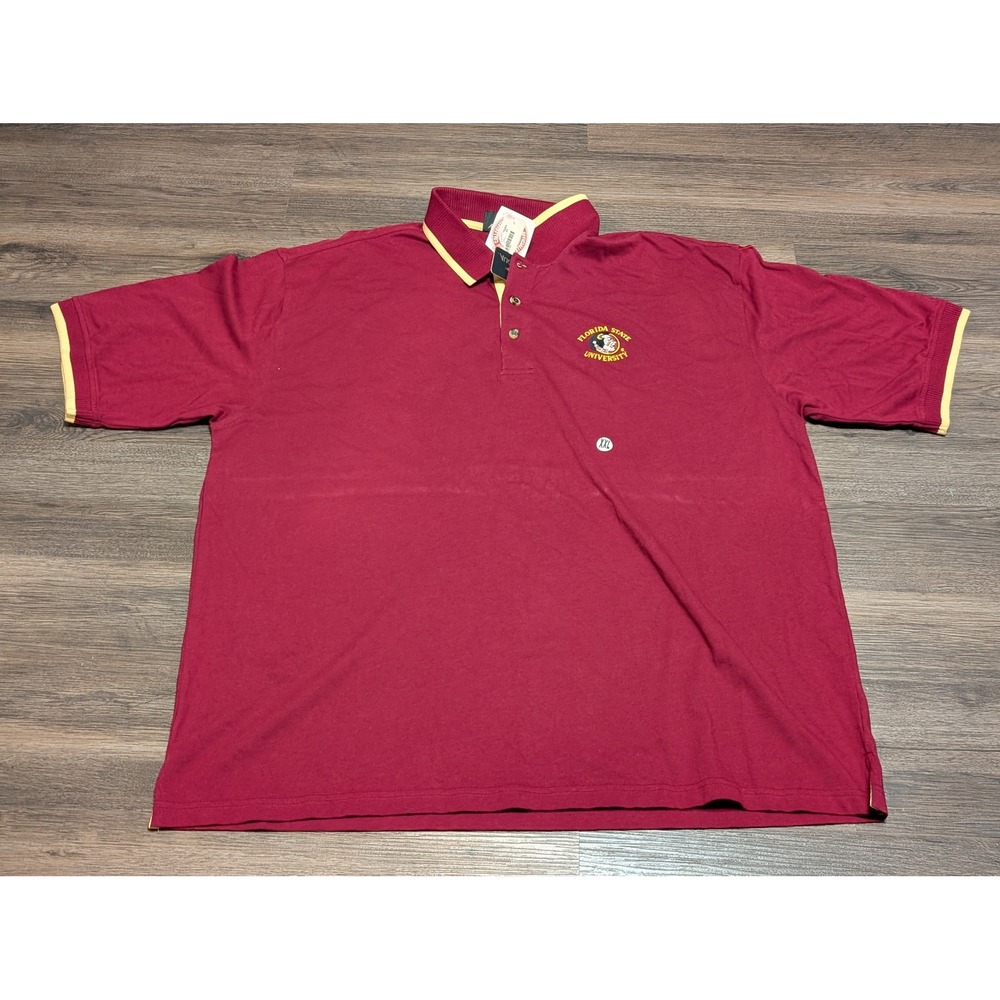 Antigua Florida State Seminoles FSU Polo Shirt Mens XXL Garnet Gold FLAW